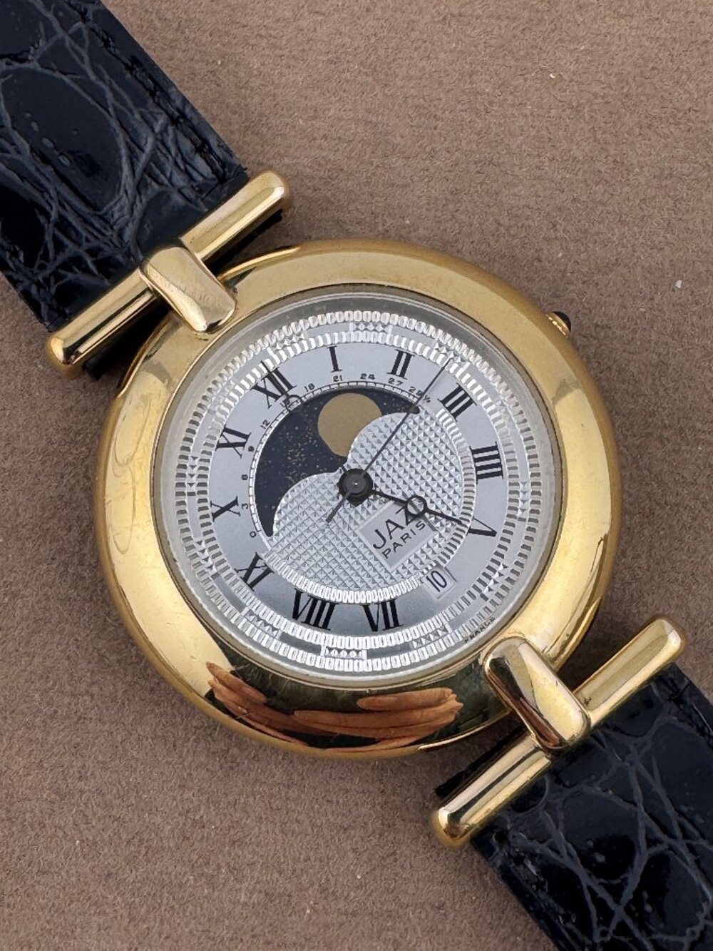Vintage JAZ Paris French Moon Phase Watch